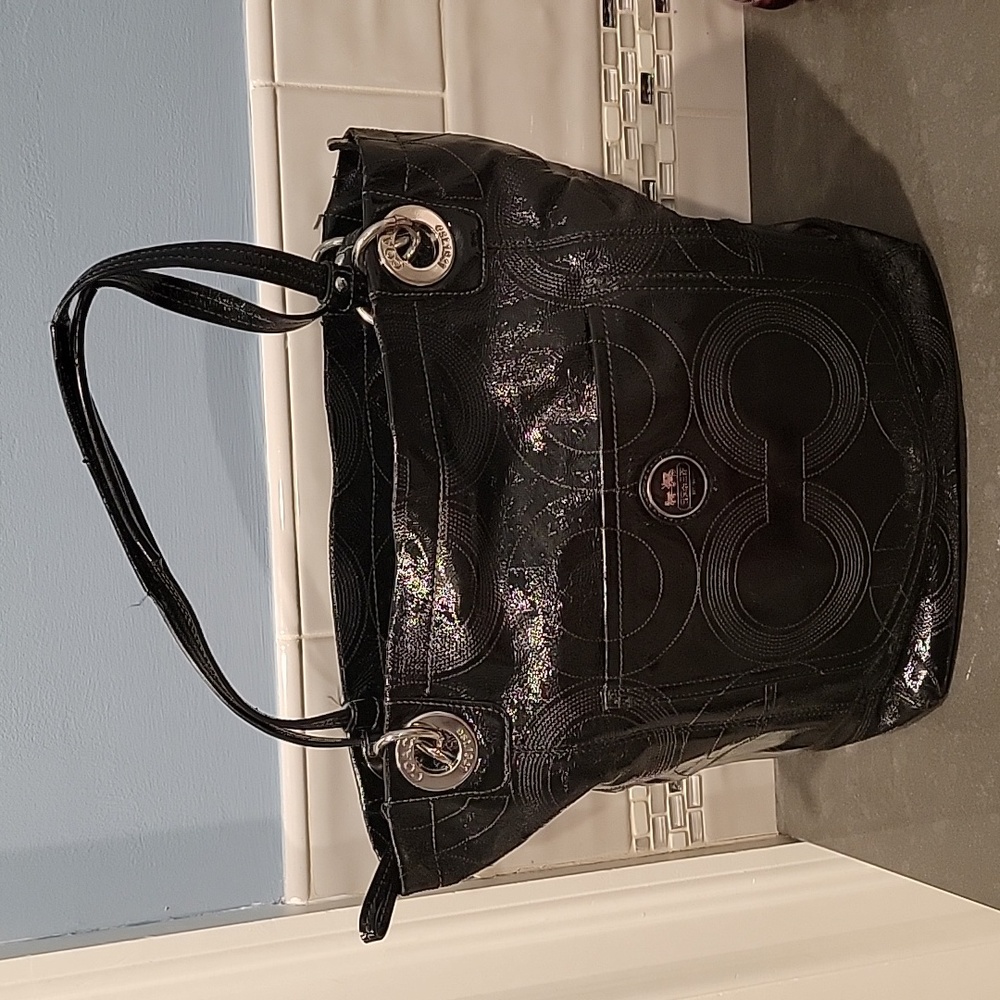 COACH VINTAGE PATENT SIGNATURE TOTE Like NWOT